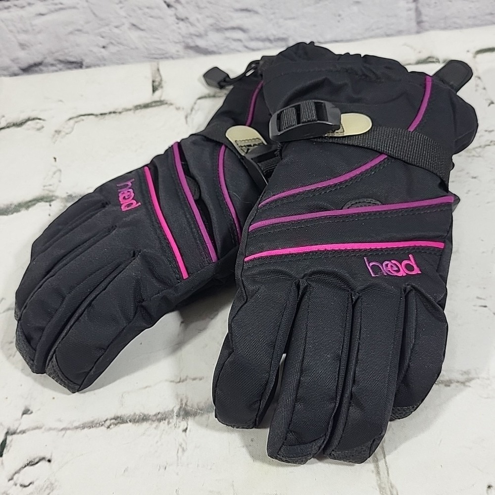 Head Outlast Youth Ski Snow Gloves Black Purple Waterproof Size Medium